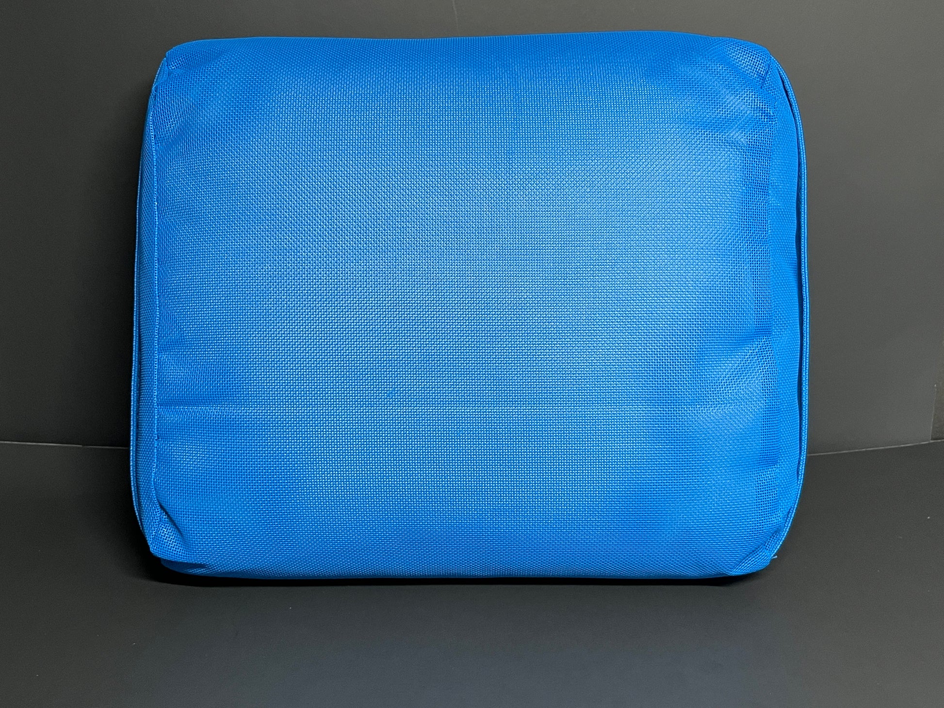 Top side view of Water Brick (blue) spa booster seat.